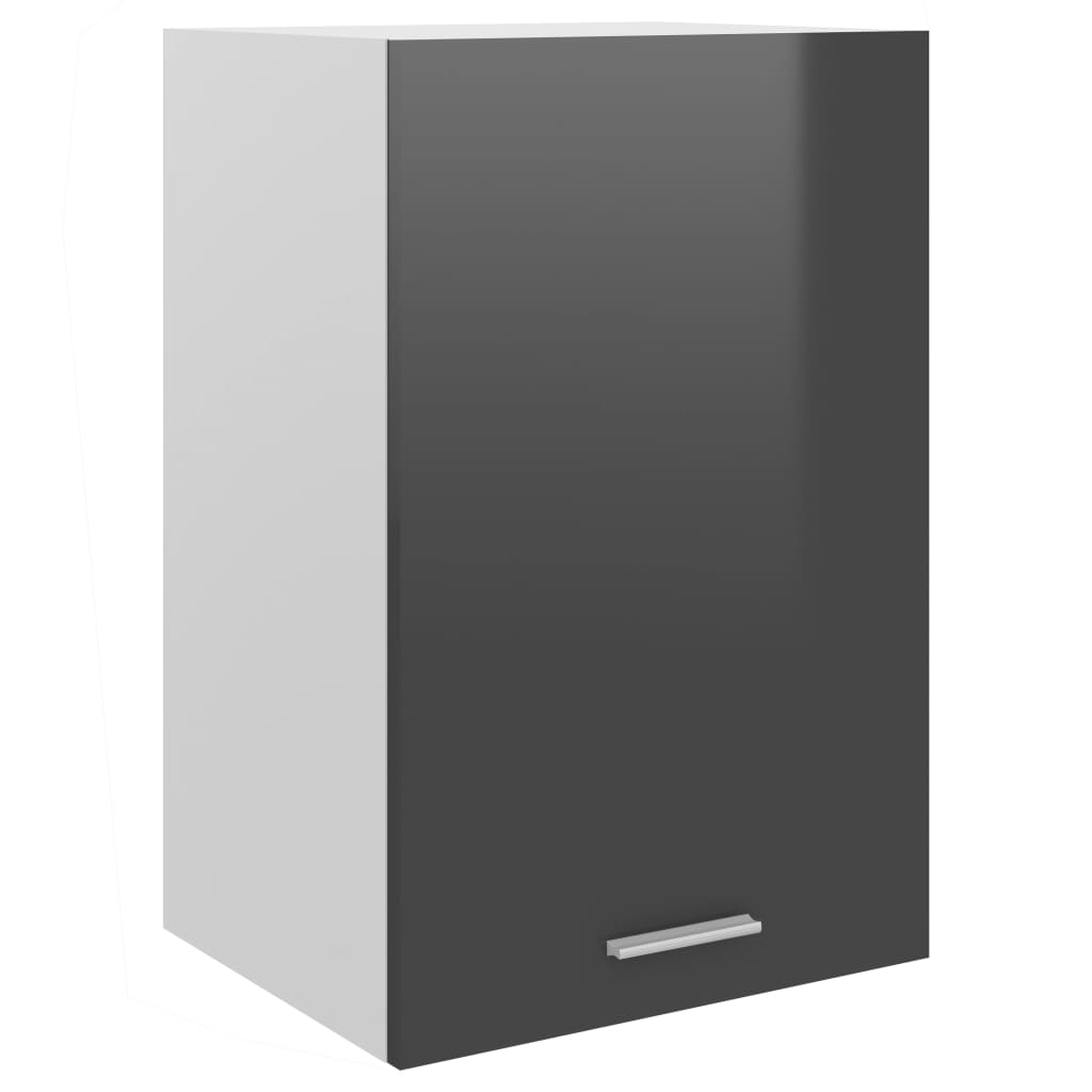 vidaXL Hanging Cabinet High Gloss Grey 39.5x31x60 cm Engineered Wood
