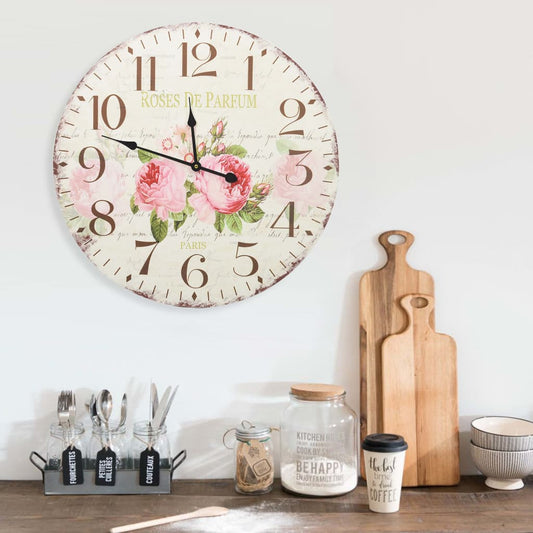 vidaXL Vintage Wall Clock Flower 60 cm