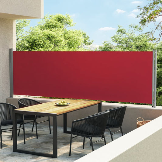 vidaXL Patio Retractable Side Awning 140x600 cm Red