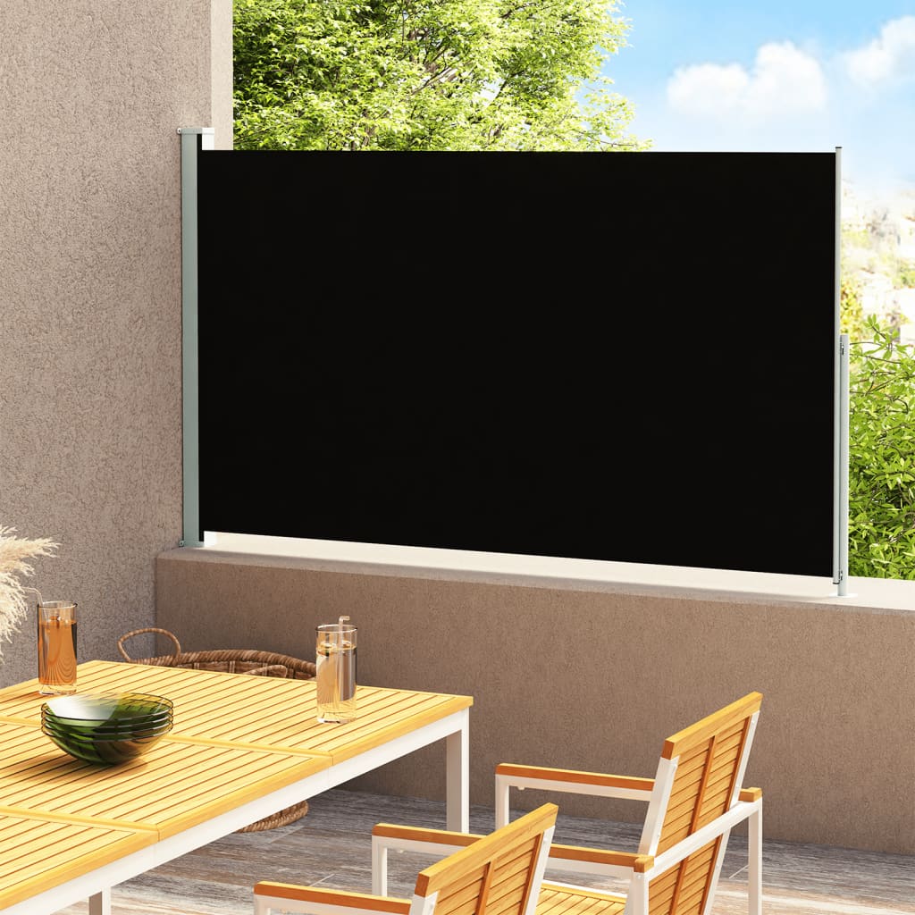 vidaXL Patio Retractable Side Awning 200x300 cm Black