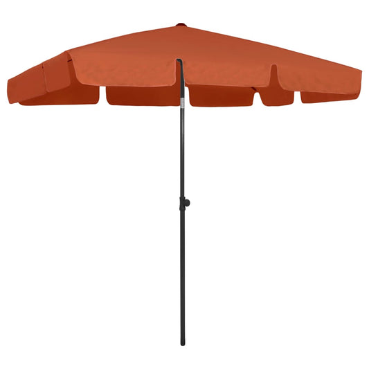 vidaXL Beach Umbrella Terracotta 200x125 cm