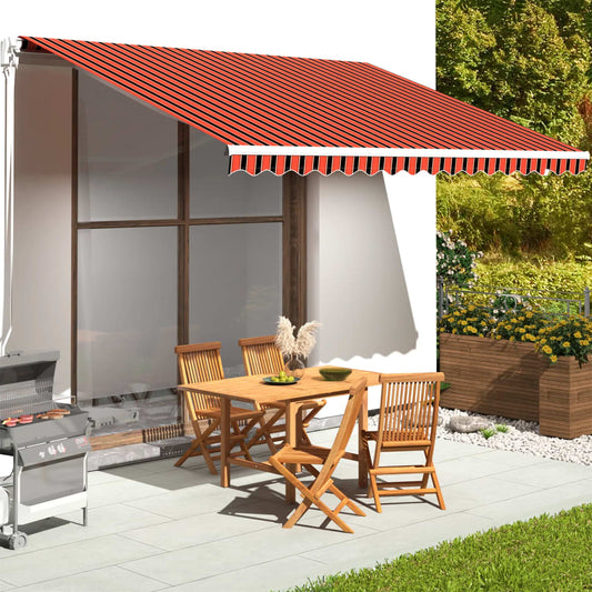 vidaXL Replacement Fabric for Awning Orange and Brown 4.5x3.5 m