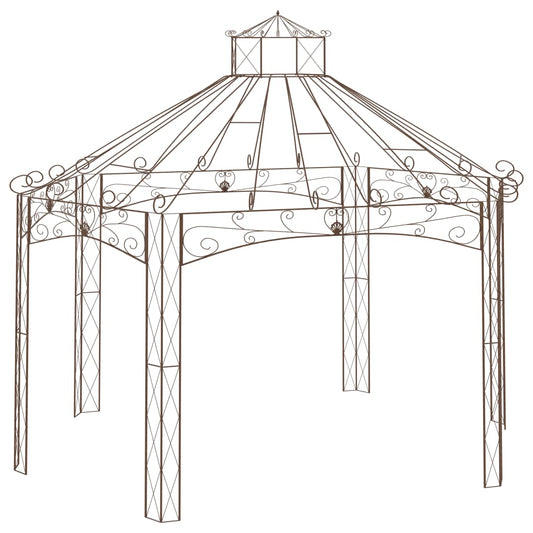 vidaXL Garden Pavilion Antique Brown 558x350x408 cm Iron