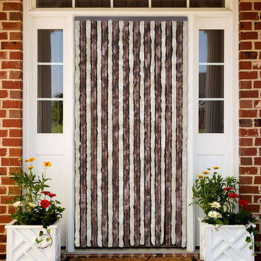 vidaXL Insect Curtain Beige and Light Brown 90x200 cm Chenille