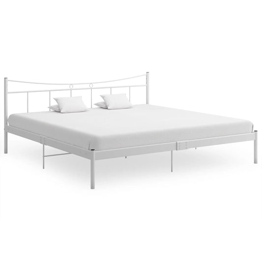 vidaXL Bed Frame White Metal 200x200 cm