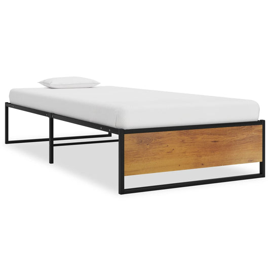 vidaXL Bed Frame Black Metal 90x200 cm