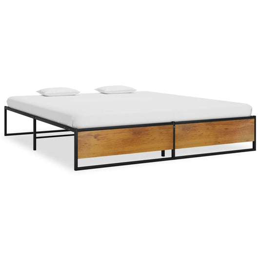 vidaXL Bed Frame Black Metal 180x200 cm 6FT Super King