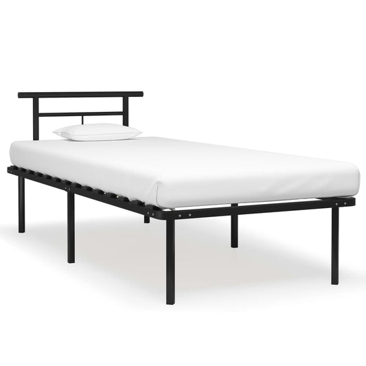 vidaXL Bed Frame Black Metal 90x200 cm