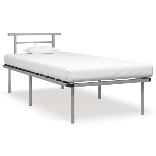 vidaXL Bed Frame Grey Metal 90x200 cm