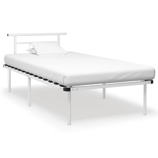 vidaXL Bed Frame White Metal 100x200 cm