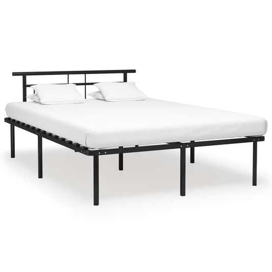 vidaXL Bed Frame Black Metal 140x200 cm