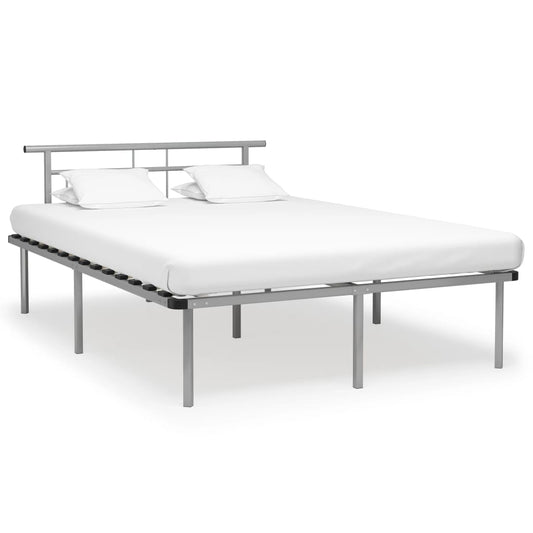 vidaXL Bed Frame Grey Metal 160x200 cm