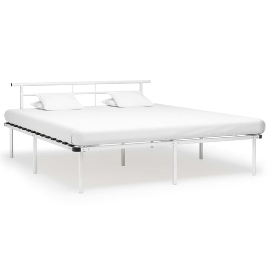 vidaXL Bed Frame White Metal 200x200 cm