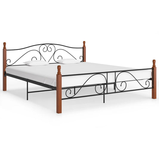 vidaXL Bed Frame Black Metal 200x200 cm