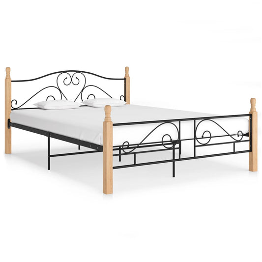 vidaXL Bed Frame Black Metal 140x200 cm