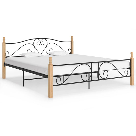 vidaXL Bed Frame Black Metal 180x200 cm 6FT Super King