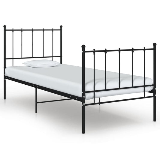 vidaXL Bed Frame Black Metal 100x200 cm