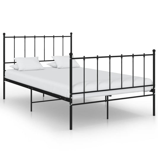 vidaXL Bed Frame Black Metal 120x200 cm