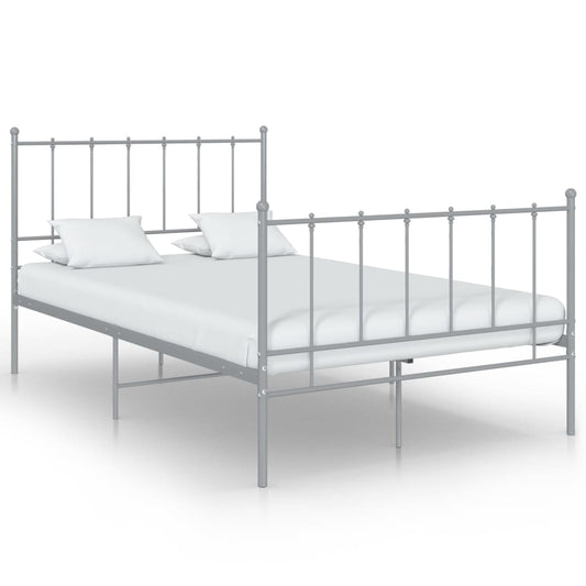 vidaXL Bed Frame Grey Metal 120x200 cm