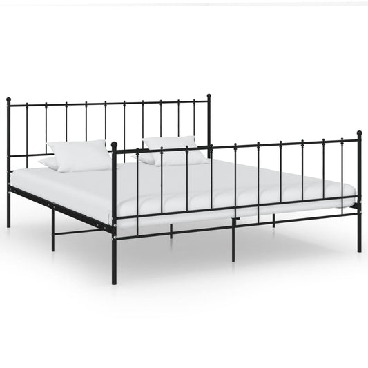 vidaXL Bed Frame Black Metal 180x200 cm 6FT Super King