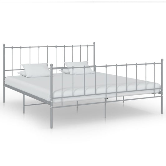 vidaXL Bed Frame Grey Metal 180x200 cm 6FT Super King