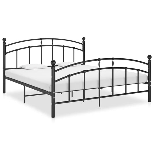 vidaXL Bed Frame Black Metal 180x200 cm 6FT Super King