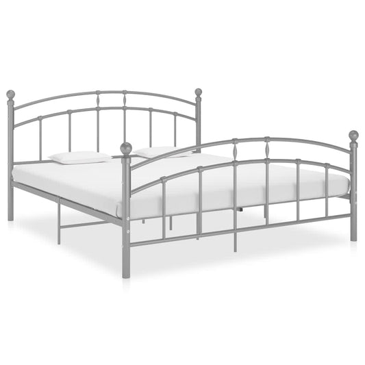 vidaXL Bed Frame Grey Metal 180x200 cm 6FT Super King