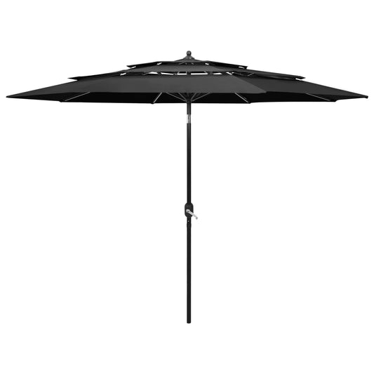 vidaXL 3-Tier Parasol with Aluminium Pole Anthracite 3 m