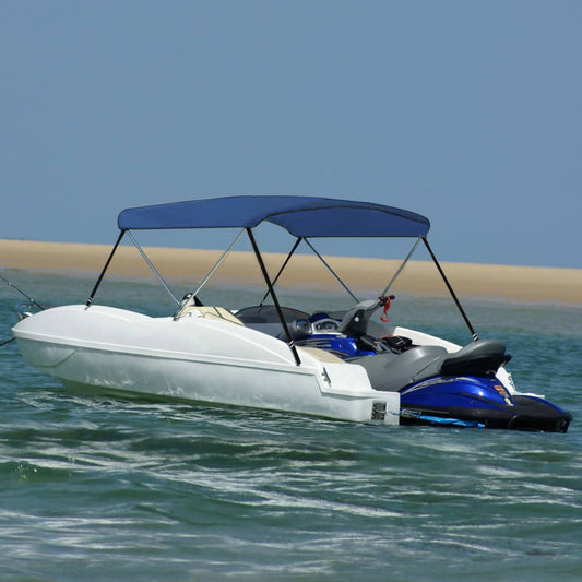 vidaXL 2 Bow Bimini Top Navy Blue 180x130x110 cm
