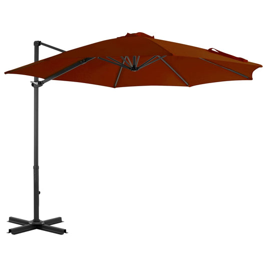 vidaXL Cantilever Umbrella with Aluminium Pole Terracotta 300 cm