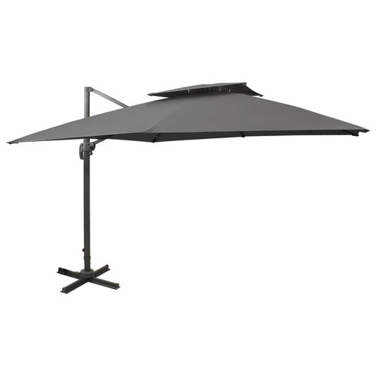 vidaXL Cantilever Umbrella with Double Top 300x300 cm Anthracite
