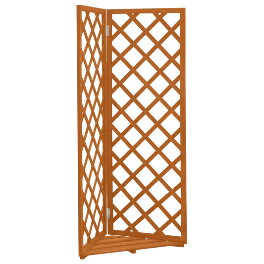 vidaXL Corner Trellis Planter Orange 50x50x145 cm Solid Firwood