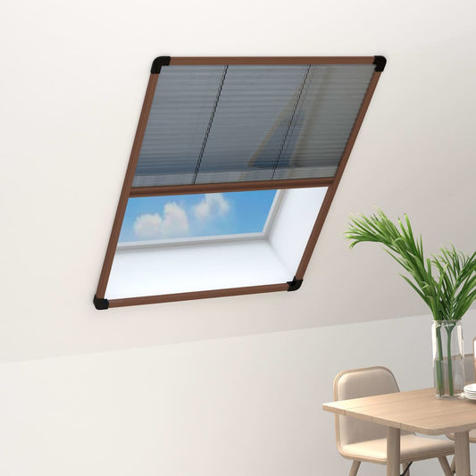 vidaXL Plisse Insect Screen for Windows Aluminium Brown 80x120 cm
