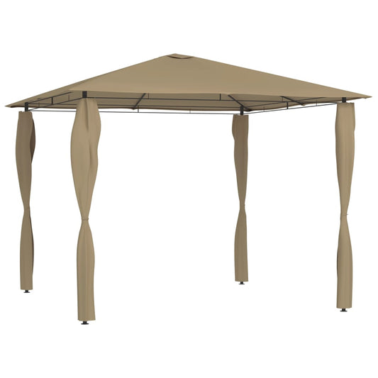 vidaXL Gazebo with Post Covers 3x3x2.6 m Taupe 160 g/mŒ_
