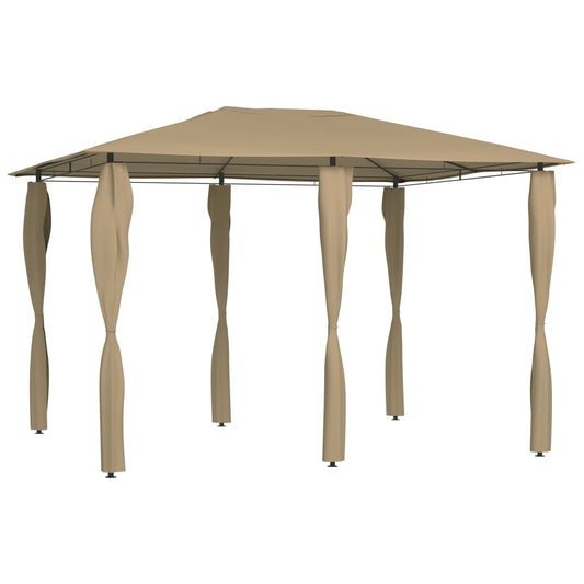 vidaXL Gazebo with Post Covers 3x4x2.6 m Taupe 160 g/mŒ_