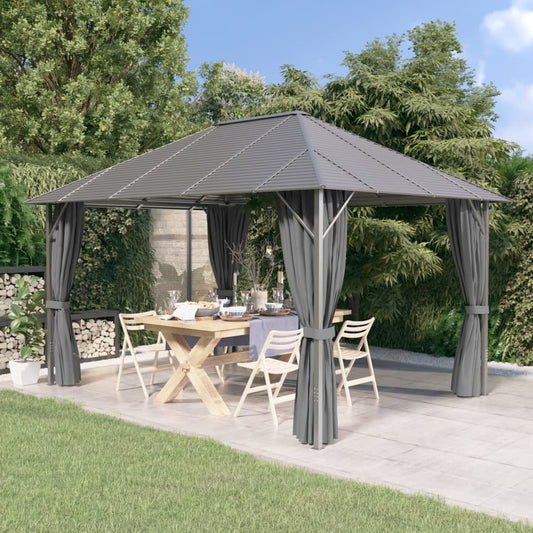 vidaXL Gazebo with Sidewalls&Roof 4x3 m Anthracite