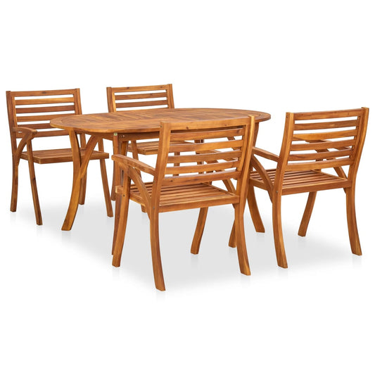 vidaXL 5 Piece Garden Dining Set Solid Acacia Wood