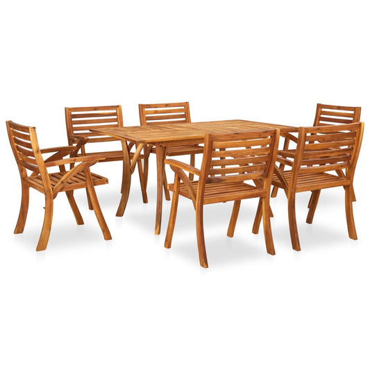 vidaXL 7 Piece Garden Dining Set Solid Acacia Wood