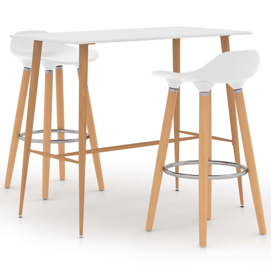 vidaXL 3 Piece Bar Set White