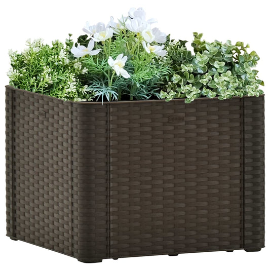 vidaXL Garden Raised Bed with Self Watering System Mocha 43x43x33 cm