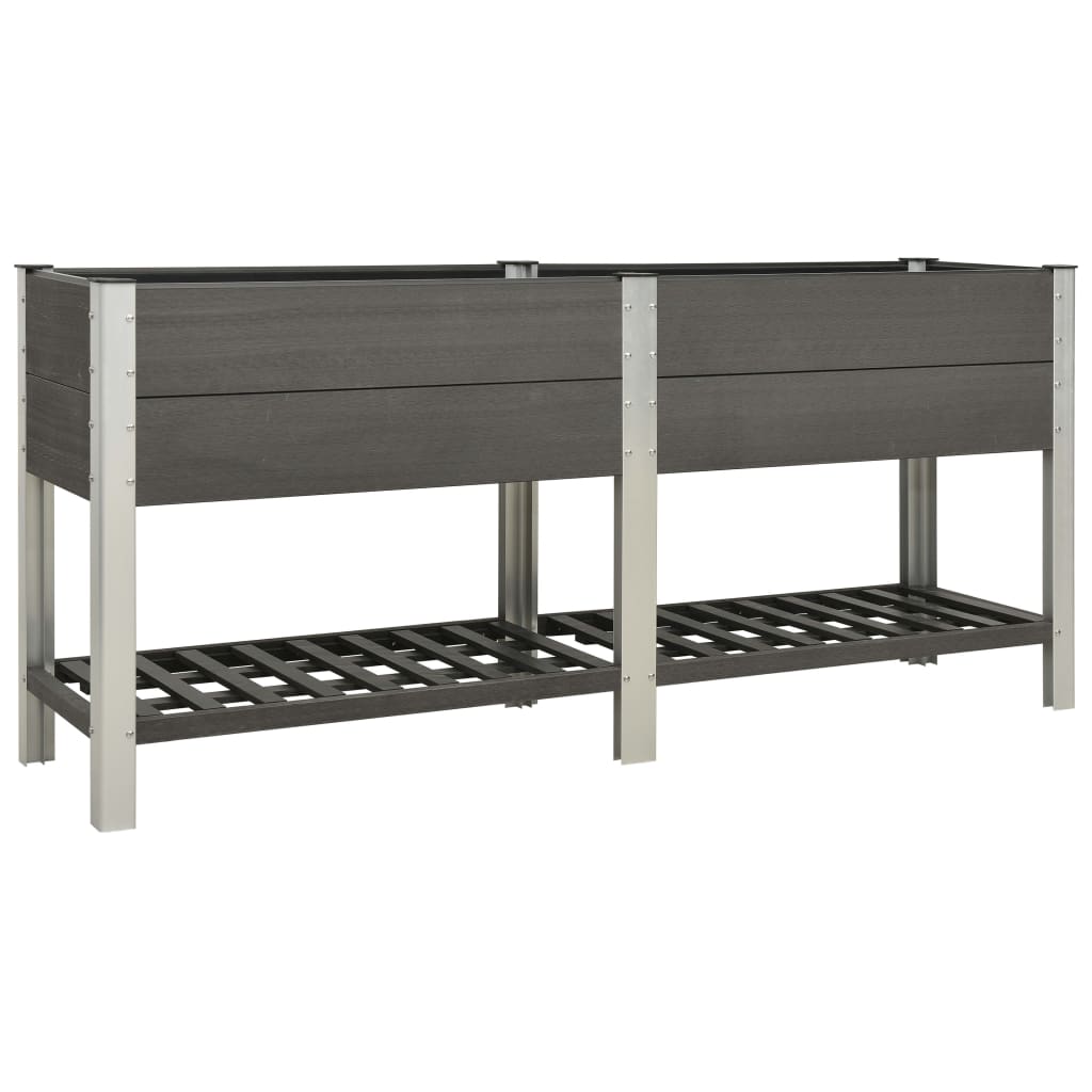 vidaXL Garden Raised Bed with Shelf 200x50x90 cm WPC Grey