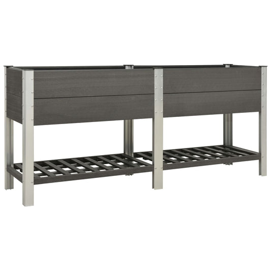 vidaXL Garden Raised Bed with Shelf 200x50x90 cm WPC Grey