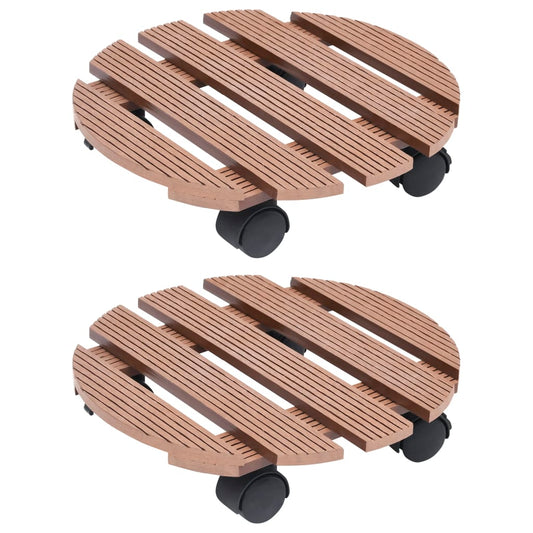 vidaXL Plant Trolleys 2 pcs Brown íÖ30x7.5 cm WPC