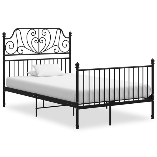 vidaXL Bed Frame Black Metal 120x200 cm