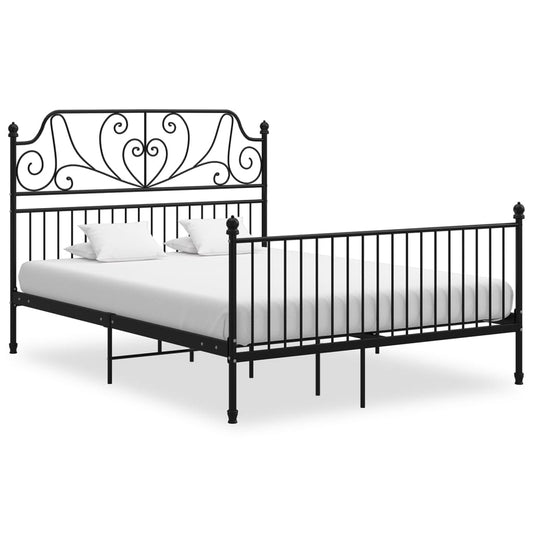 vidaXL Bed Frame Black Metal 160x200 cm