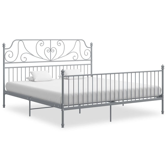 vidaXL Bed Frame Grey Metal 180x200 cm 6FT Super King