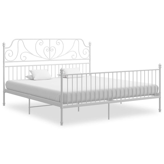 vidaXL Bed Frame White Metal 200x200 cm