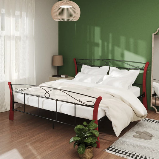 vidaXL Bed Frame Black Metal 140x200 cm
