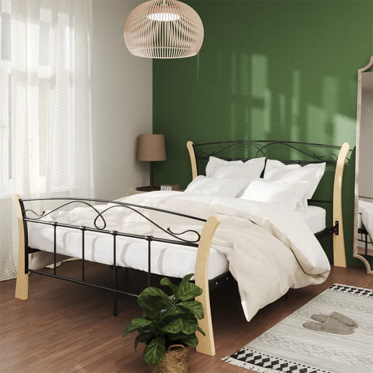 vidaXL Bed Frame Black Metal 120x200 cm