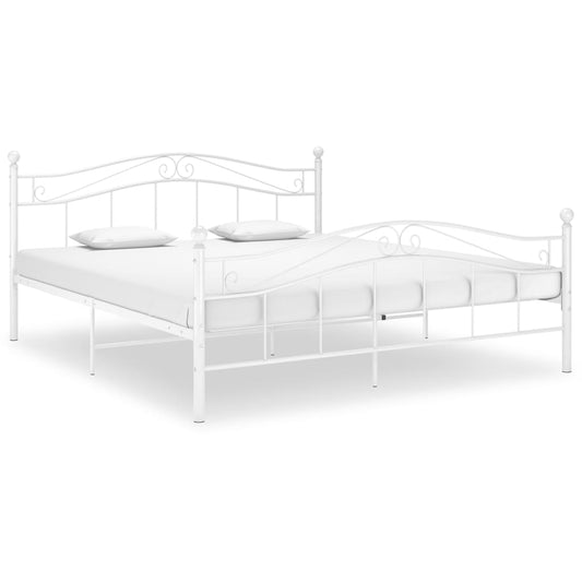 vidaXL Bed Frame White Metal 200x200 cm